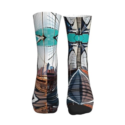 Brooklyn Bridge Fashion Leisure Sports Socks Are Unisex To Keep Feet Dry Suitable Various Outdoor Sports2
