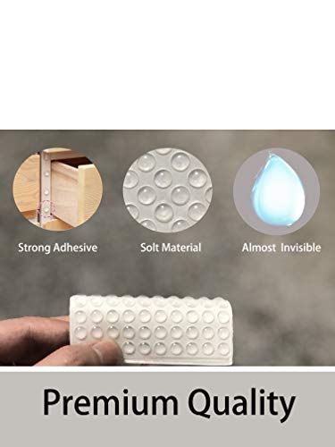 Image of Drawer Bumpers Pads 6mm*2mm - Self Adhesive Clear Rubber Feet for Cabinet Door, Cupboard, Furniture, Laptop, Table - Tiny Anti-Slip Bumpons Noise Dampening Buffer Pads (100)