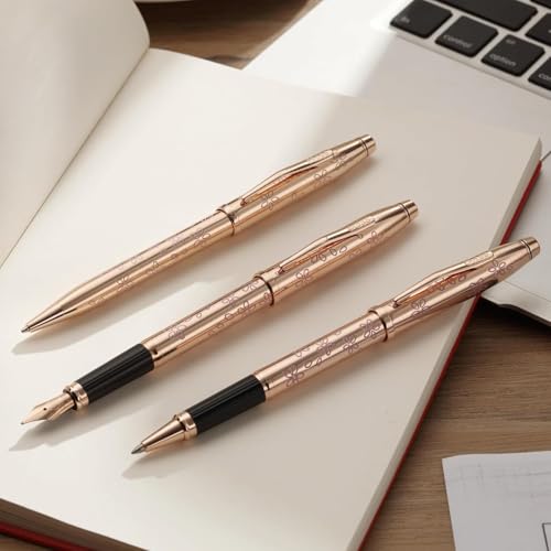 Image of Cross Century II Classic Black Rollerball Pen - Sophisticated Luxury Writing Instrument with Smooth Ink Flow for Professionals and Gift Giving (Blue)
