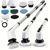 Electric Spin Scrubber,Cordless Cleaning Brush,Shower Cleaning Brush with 8 Replaceable Brush Heads, Power Scrubber 5 Adjustable Speeds for Floor Bathroom Shower Bathtub Glass Car