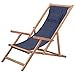 vidaXL Silla Playa Plegable Tela Azul Asiento Piscina Patio Terraza Exterior
