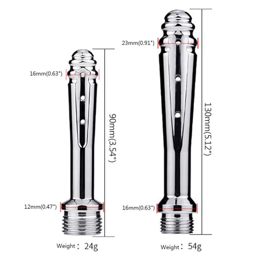 Image of AMAZBEE Shower Enema Attachment for Men Metal Vaginal Douche for Women Handheld Anal Shower for Colon Cleansing (L)