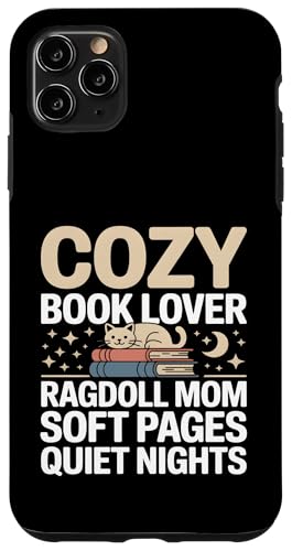 Cozy Book Lover Ragdoll Mom �\�t�g�y�[�W �Â��Ȗ� �X�}�z�P�[�X iPhone 11 Pro Max �p