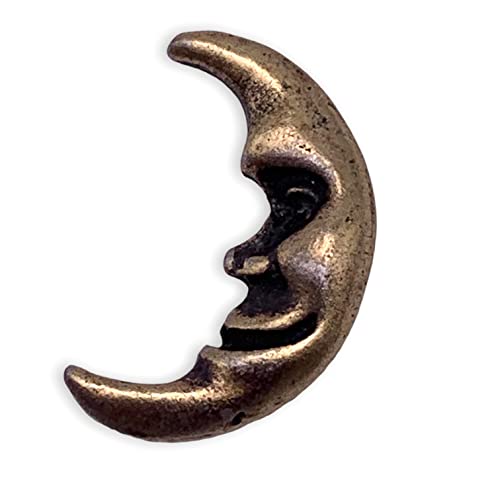 STOCKPINS Crescent Moon Lapel Pin – Vintage Brass Finish, Handcrafted in USA – Ideal for Jackets, Hats, Backpacks, and Gifts