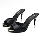 Paul Kevin Womens High Heeled Sandals Slippers Mules Shoes Womens Pumps Black 6.5 Women