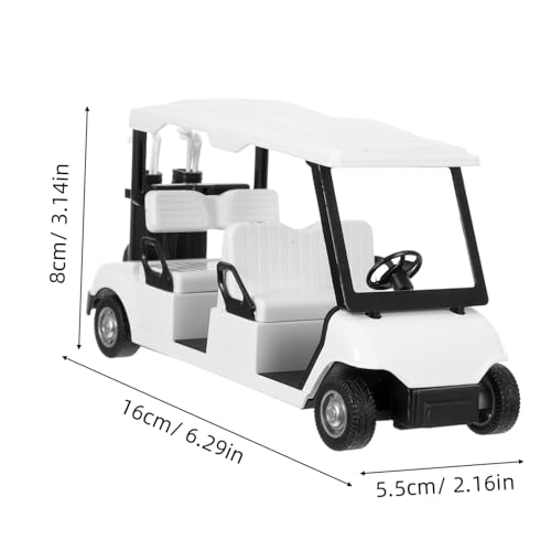 Modelo en miniatura carrito de golf metálico blanco miniatura 2