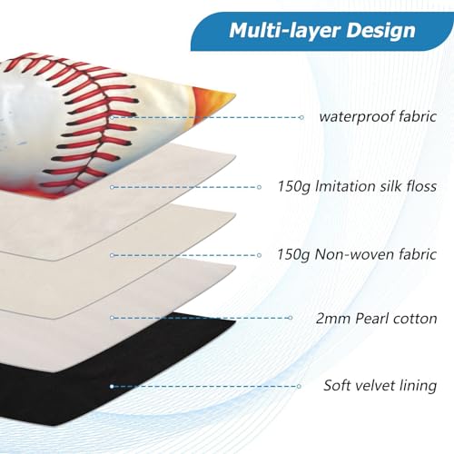 Funda para laptop 13-14 pulgadas con diseño de béisbol miniatura 4