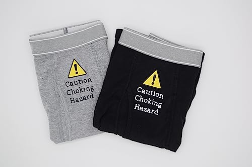 3 Pack Boxer Briefs - Funny Boxer Brief Gift Set - Caution Choking Hazard - Orgasm Donor - 5 Stars Would Bang Again4