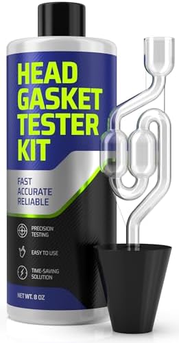 Head Gasket Tester Kit – Over 100 Tests, Complete Combustion Leak Test System with Universal Radiator Adapter, Works on Cars, Trucks, SUVs and Leak Detection Fluid 8oz