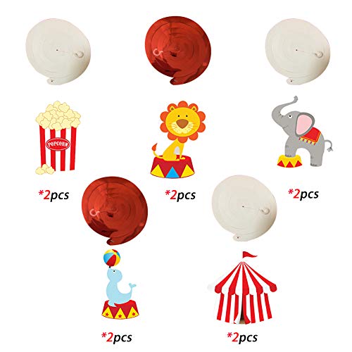 30Ct Circus Hanging Swirl Decorations -Circus Carnival Birthday Party Supplies Fan Decors #TOP3