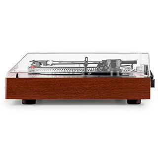 AUNA TT-931 - Platine Vinyle, Entraînement par Courroie, Bras en S, Fonction Auto-Start, 33-45 Tours/Minute, Pitch… – Image 4