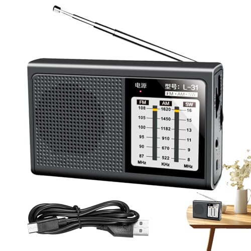 Radio Am/FM Portátil - Radio con Carga USB | Excelente Recepción, Dispositivo Compacto para Escuchar Noticias, Música y Acompañante de Viajes