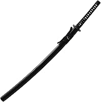 Vista 8 de Samurai Katana - Espada japonesa hecha a mano, práctica, acero al carbono 1045, templado/arcilla templada, espiga completa, afilada, vaina (negro)