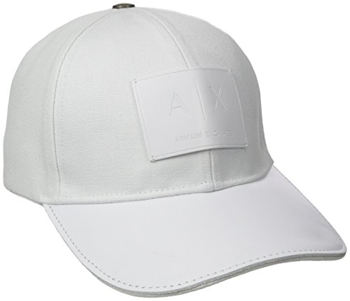 Armani Exchange Men's Logo Patch Hat, White, One Size