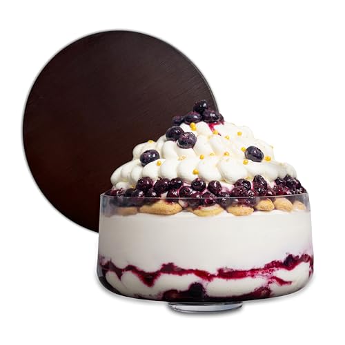 Elomere Trifle Bowl with Lid (90oz) - Bamboo Wood Lid