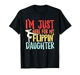 Mens Retro Flipping Daughter Cheer Dad Gymnast Funny Gymnastics T-Shirt