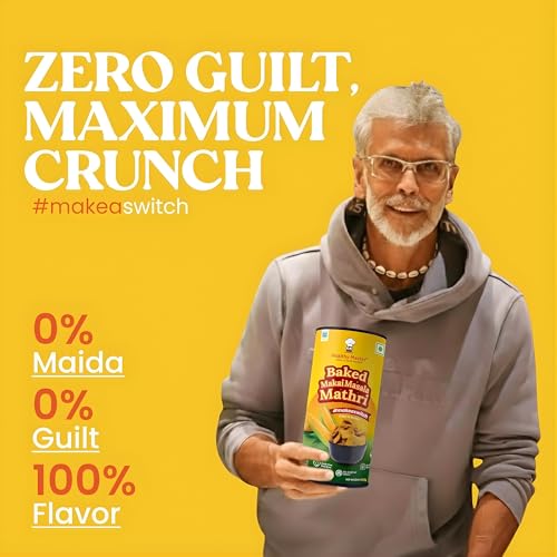Image of Healthy Master Baked Makai Masala Mathri 250g (Pack of 2) | No Maida and No Palm Oil | Crispy Crunchy Healthy Snack | 100% Wheat Baked Mathri | Morning and Evening Snacks