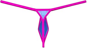 Men's Ultra Tiny String Thong Underwear Teardrop-shaped Pouch Tangas Minimum Coverage Underpants Ice Silk T-back