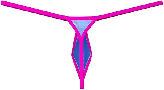 Men's Ultra Tiny String Thong Underwear Teardrop-shaped Pouch Tangas Minimum Coverage Underpants Ice Silk T-back