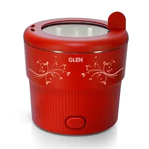 Glen Electric Mini MultiCook for Maggie/Noodles/Pasta, Steam Vegetables, Soup and Rice 800ml Steam Cooker 500W - Red (3054MCR)