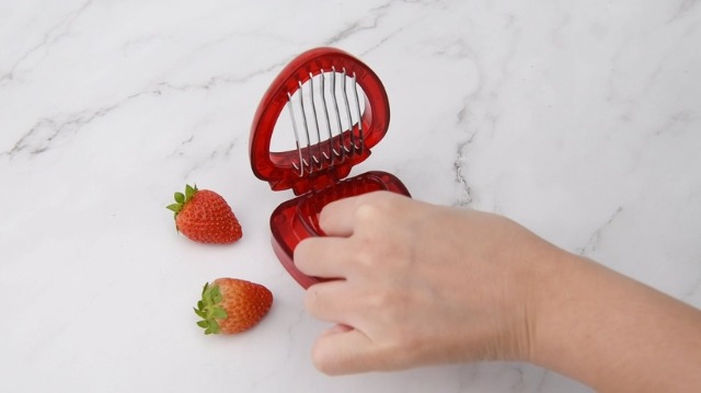 Coupe Fruits Lot De 2 Coupe-fruits 2 En 1 En Acier Inoxydable, Pour Le Camping, La Coupe Fraise Banane Avec Bac