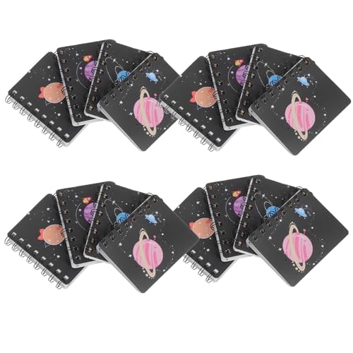 Housoutil Mini Cuaderno de Bolsillo A7, Bloc de Notas Portátil Espiral 16 Piezas (4 Naranja, 4 Morado, 4 Rosa, 4 Azul), Cuaderno Pequeño para Escuela y Oficina, Blocs de Escritura Prácticos