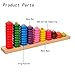 Wooden Educational Counting Toys - Math Abacus Number Learning and Counting Stacker Stacking Game Toy for Kids 3 year old and up (with 55 Beads)