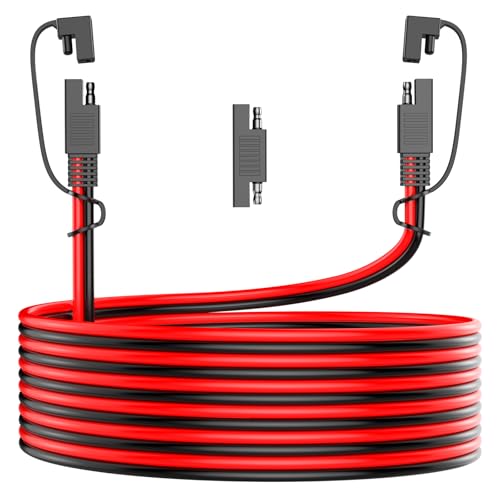Image of SAE Extension Cable 12AWG 15FT, SAE Connector Extension Cable | SAE to SAE Extension Cable Wire with SAE Polarity Reverse Adapter for Solar Panel, Battery, Motorcycle, Car, RV, Truck