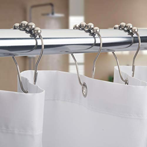 Amazer Shower Curtain Rings, Rust-Resistant Metal Shower Hooks Ring Shower Rings For Curtain Rolling Shower Curtain Hooks For Bathroom Shower Rod Shower Curtain Hangers -Set Of 12-Matte Nickel #TOP4