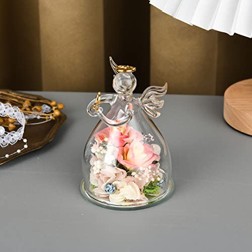 Artificial Flowers Angel Birthday Gifts For Women, Angel Rose In Glass Mom Gift For Mothers Day, Valentines Day, Christmas And Wedding Gifts For Couple (Angel-K007) #TOP3