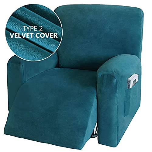 Funda de silla reclinable elástica de 4 piezas separadas con protector de sofá suave para salón 6