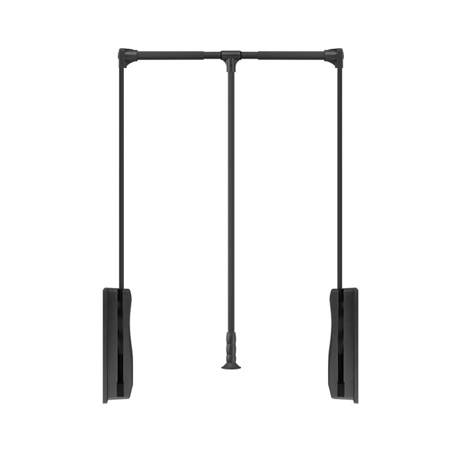 GTHTUHFD Pull Down Closet Rod,Adjustable 550-1250Mm Lift Wardrobe Rail,With Pneumatic Buffer,For Wardrobe Heavy Duty Pull Down Clothes Rail,Load-Bearing 20Kg,Brown,930,1250Mm,Black-930