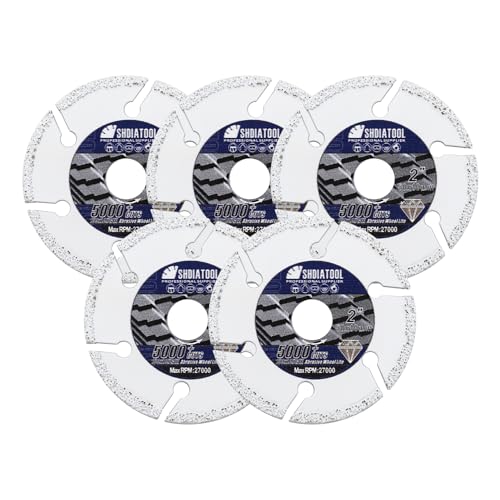 SHDIATOOL 2 Inch Diamond Metal Cut-Off Disc, 5PCS Cutting Wheel, 3/8" Arbor