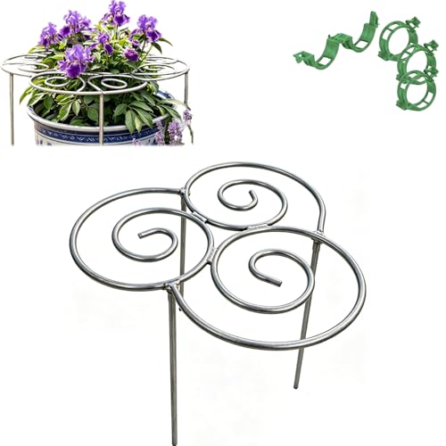 Metal Plant Support Ring, Heavy-Duty Peony & Dahlia Cages and Supports