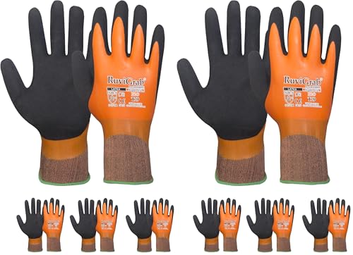 Guantes de trabajo impermeables de látex Ruvigrab para industria y exterior