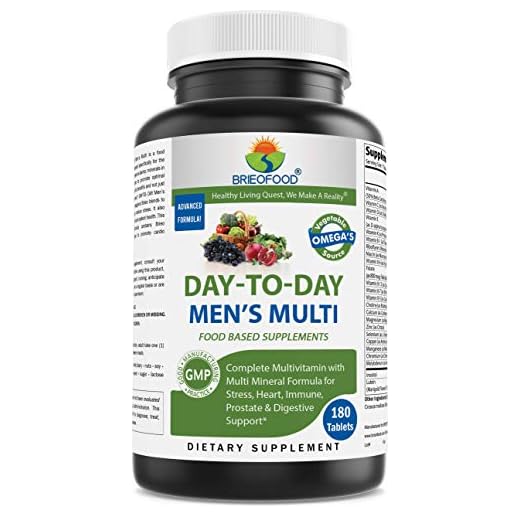 Brieofood BRIOFOOD Day-to-Day Men's Multi 180 Tablets - Food Based Supplement with Vegetable Source Omegas