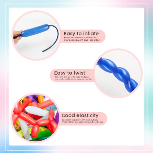 Image of Navy Blue Long Balloons - 260 Balloons for Balloon Arch & Party Decor, 100 | Navy Blue long balloons for balloon arch & string garland decorations, thick latex & easy to inflate, great for birthday
