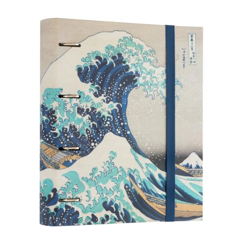Grupo Erik Archivador 4 anillas Ola de Kanagawa - Carpeta A4 anillas tapa dura | Material escolar y papeleria Vuelta al Cole