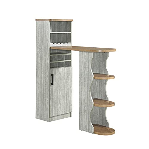 دانوب هوم خزانة نبيذ من اندريه، بلوط رمادي/بيج - ارتفاع 140 ...