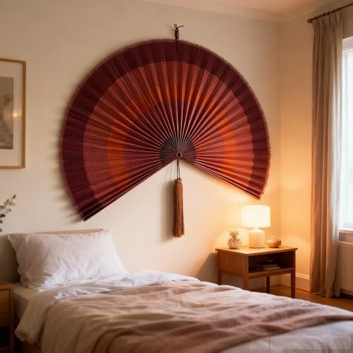 image for ChumDecor Fan Wall Decor,Japanese Chinese Wall Fans Decor, Boho Hangin