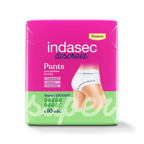 Indasec Discreet Pant Super Talla Grande, 10 unidades