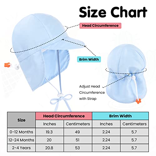 Simplikids Kids Sun Hat For Baby Upf 50+ Uv Ray Sun Protection Hat Kids Pool Hat W/Neck Flap Kids Beach Hat,Light Blue,2-4 Y #TOP4