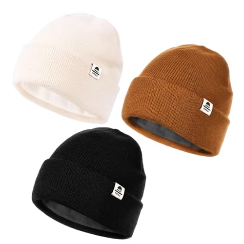 Image of FURTALK Baby Beanie Fleece Lined Toddler Winter Hat Boys Girls Knit Warm Beanies Kids Ski Hats for 0-8 Years