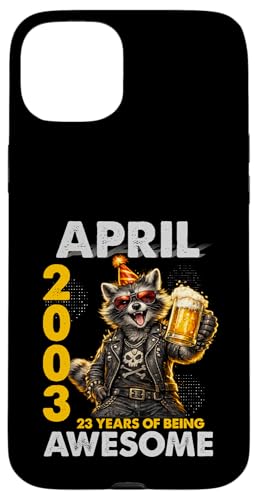 23rd Birthday Raccoon Beer April 2003 Vintage 23 Years Old �X�}�z�P�[�X iPhone 15 Plus �p