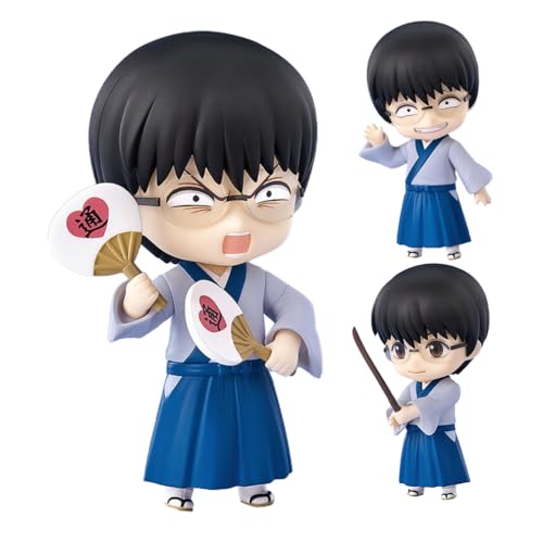 Zhongkaihua Shimura Shinpachi Action Figure con Testa Mobile e Intercambiabile Anime Q Figurine Mini Statua PVC Modello Collezione Desktop Ornamento