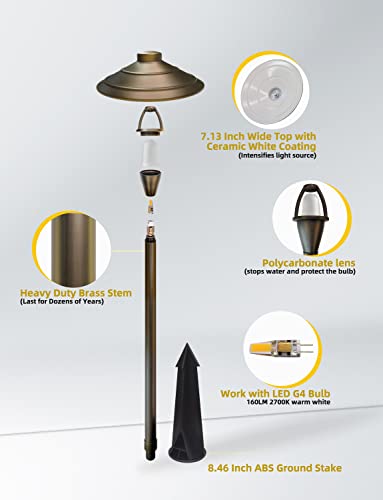 Coloer Low Voltage Pathway Lights, Brass Outdoor Garden Path Lights, Landscape Driveway Lights For Yard, Ip65 Waterproof Landscape Lighting Wired(1-Pack With G4 Bulb) #TOP2