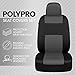 BDK PolyPro Car Seat Covers Full Set in Charcoal on Black with Steering Wheel Cover & Seat Belt Pads – Front and Rear Split Bench Car Seat Cover, Easy to Install, Interior Covers for Auto Truck SUV