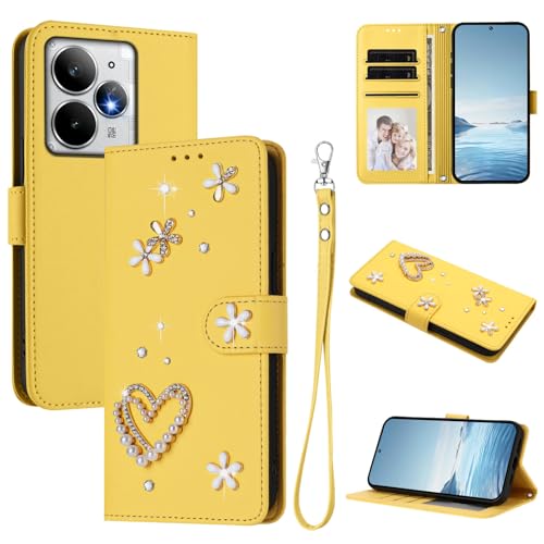 �X�}�z�P�[�X �Ή��@�� for Realme Neo7 Turbo �������[�h�y�J�[�h�z���_�[�t�����z �t���b�v�J�o�[ �}�O�l�b�g�o�b�N�� �L�b�N�X�^���h�z Yellow