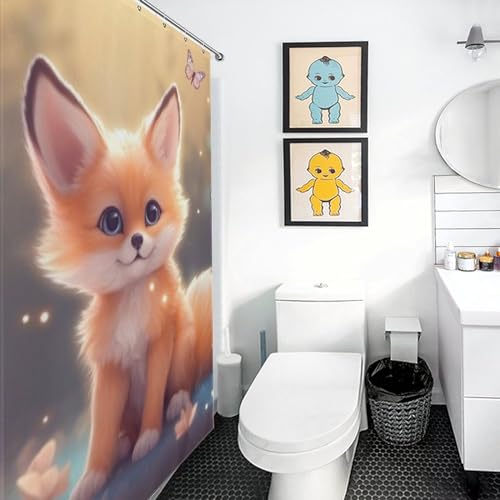 Rideau de douche renard lavable pour éviter l'eau sur le sol de la douche