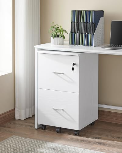 Miniatura 10 de Vasagle Armario Archivador De 2 Cajones, Archivador De Oficina Con Cerradura, Soporte Para Impresora, A4, Carta Y Carpetas Colgantes, Montaje Necesaria, Blanco Lcd027w46